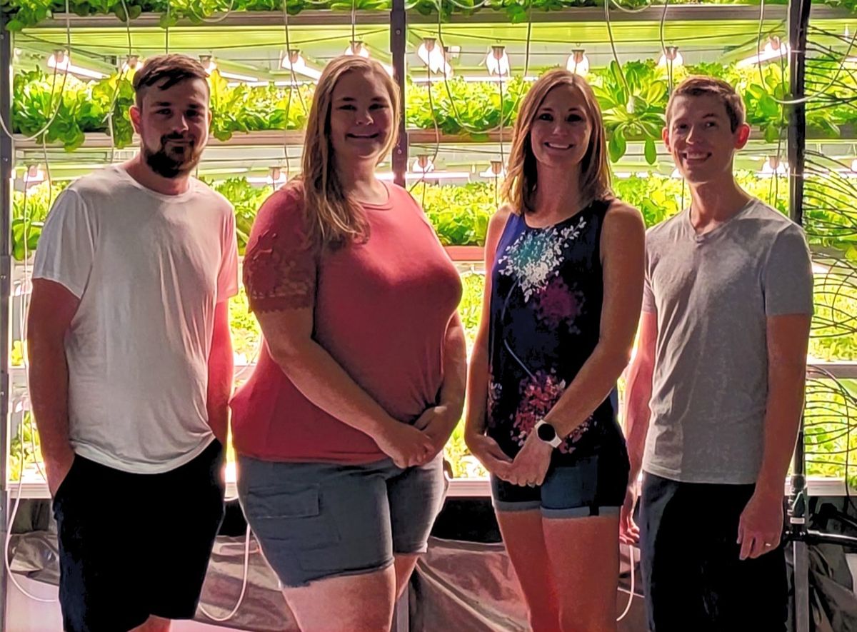 The Shady Oaks team in the vertical farm